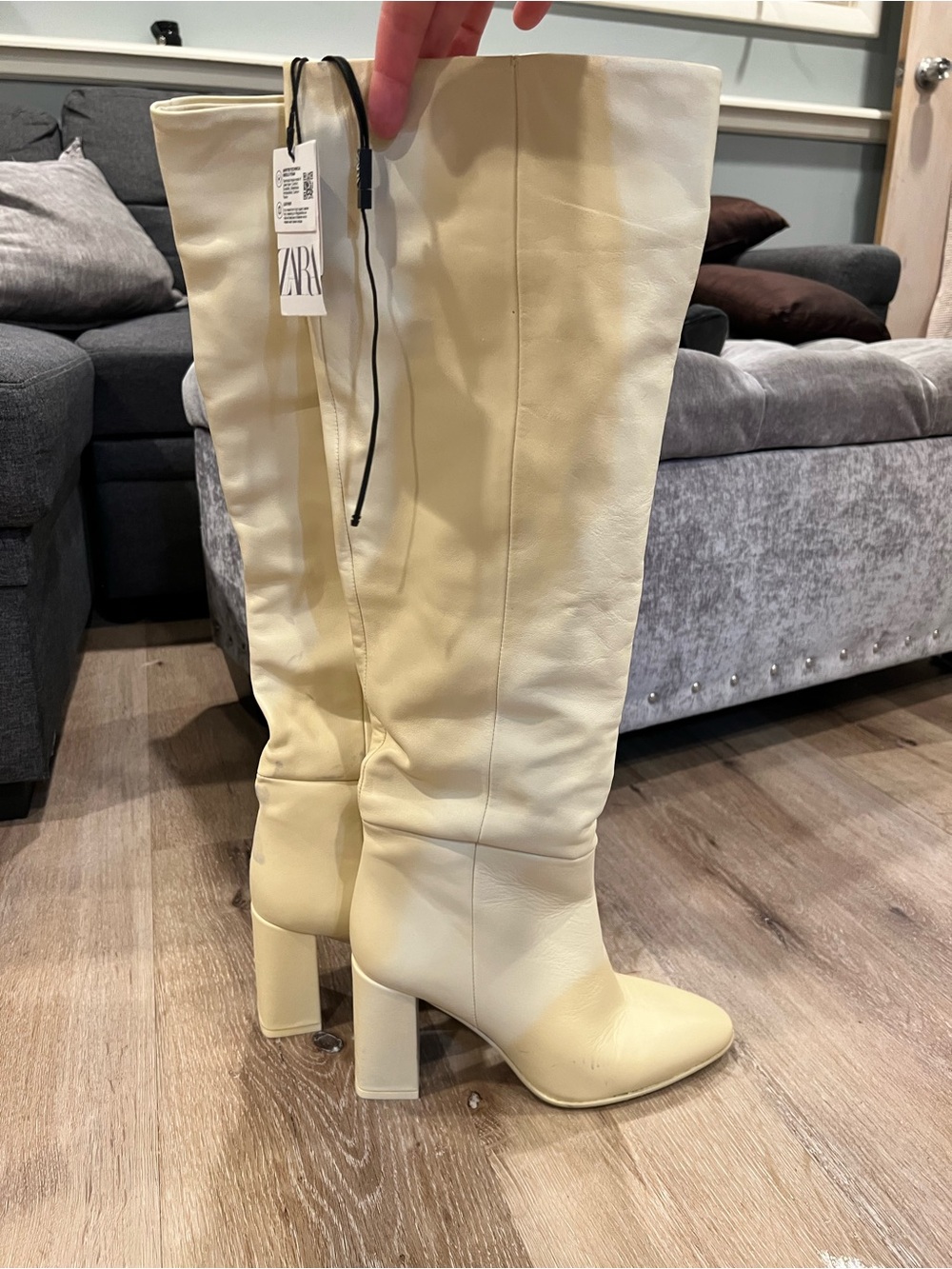Zara cream/yellow boots. Size 40